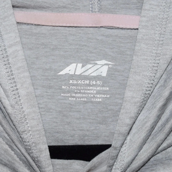 AVIA Sport Tunic Hoodie Moisture Wick Gray Girls XS(4-5) - Picture 3 of 4